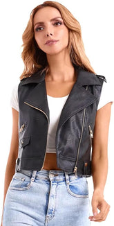 Leather Vest-Women